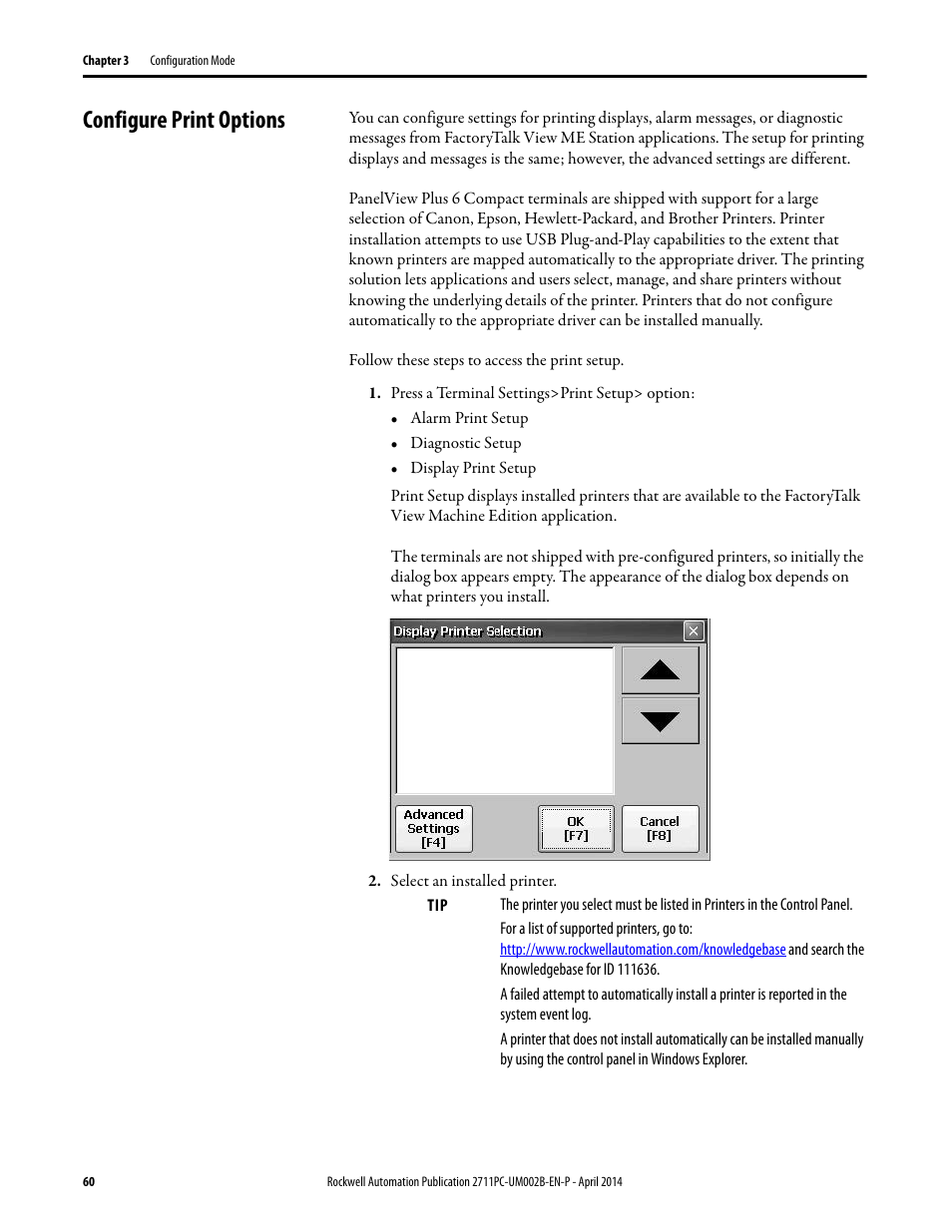 Configure print options | Rockwell Automation 2711PC-xxxx PanelView Plus 6 Compact Terminals User Manual User Manual | Page 60 / 162