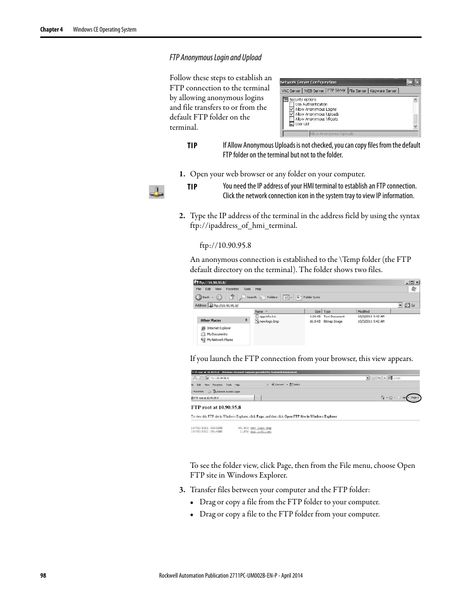 Rockwell Automation 2711PC-xxxx PanelView Plus 6 Compact Terminals User Manual User Manual | Page 98 / 162