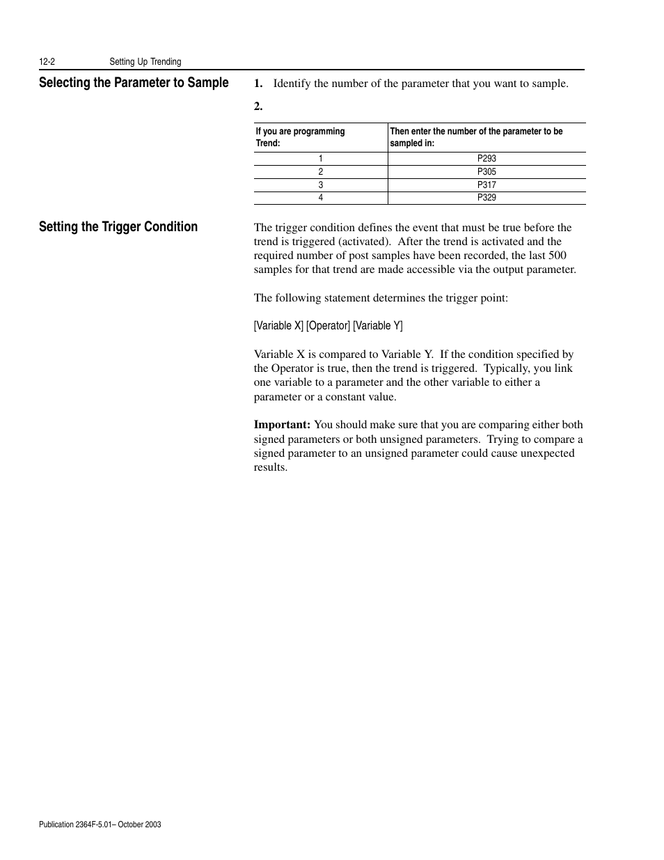Selecting the parameter to sample, Setting the trigger condition | Rockwell Automation 2364F Regenerative DC Bus Supply Unit (RGU) User Manual | Page 120 / 222