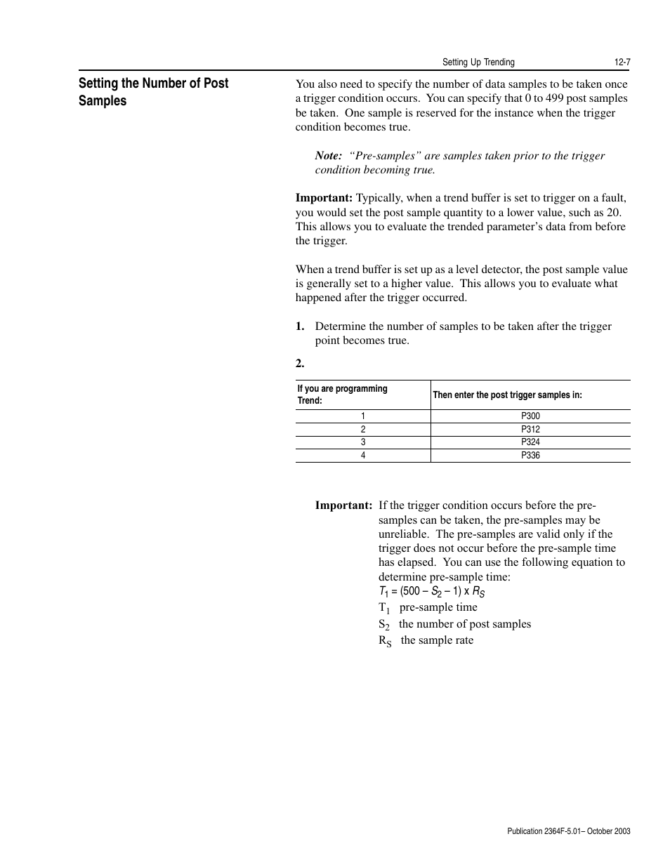 Setting the number of post samples, Setting the number of post samples -7 | Rockwell Automation 2364F Regenerative DC Bus Supply Unit (RGU) User Manual | Page 125 / 222