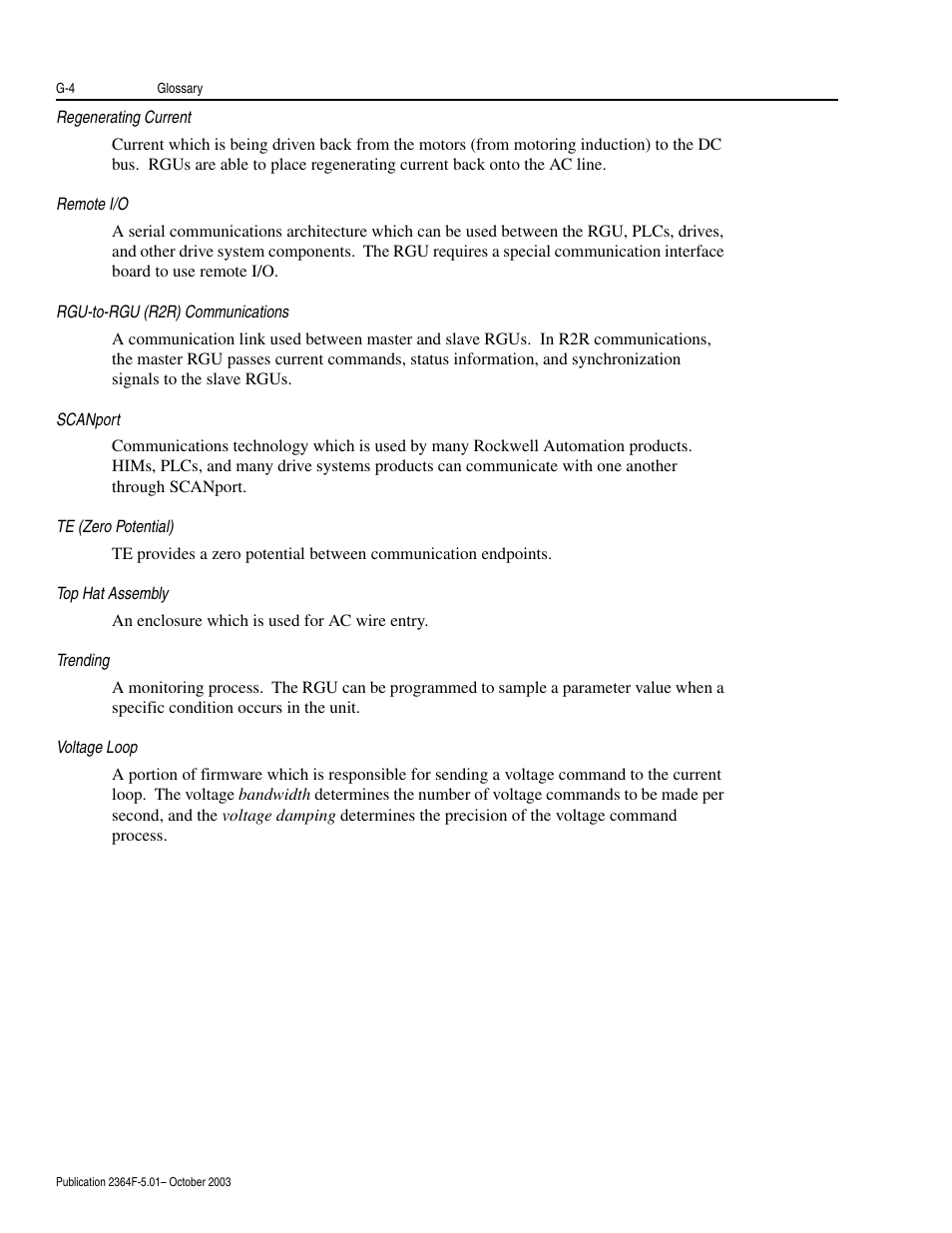 Rockwell Automation 2364F Regenerative DC Bus Supply Unit (RGU) User Manual | Page 216 / 222