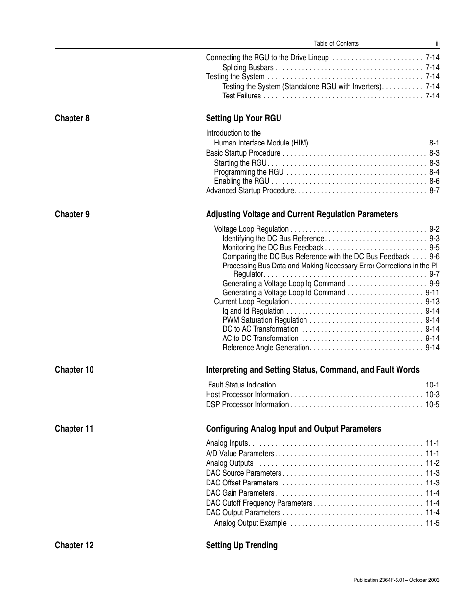 Rockwell Automation 2364F Regenerative DC Bus Supply Unit (RGU) User Manual | Page 5 / 222