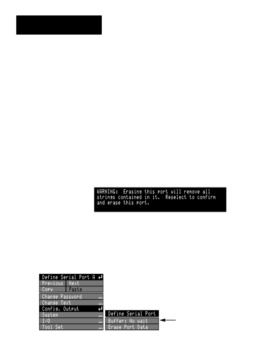 Erase port data, Buffer: wait / no wait | Rockwell Automation 5370-UPK CVIM USER-PAK Option User Manual | Page 48 / 142