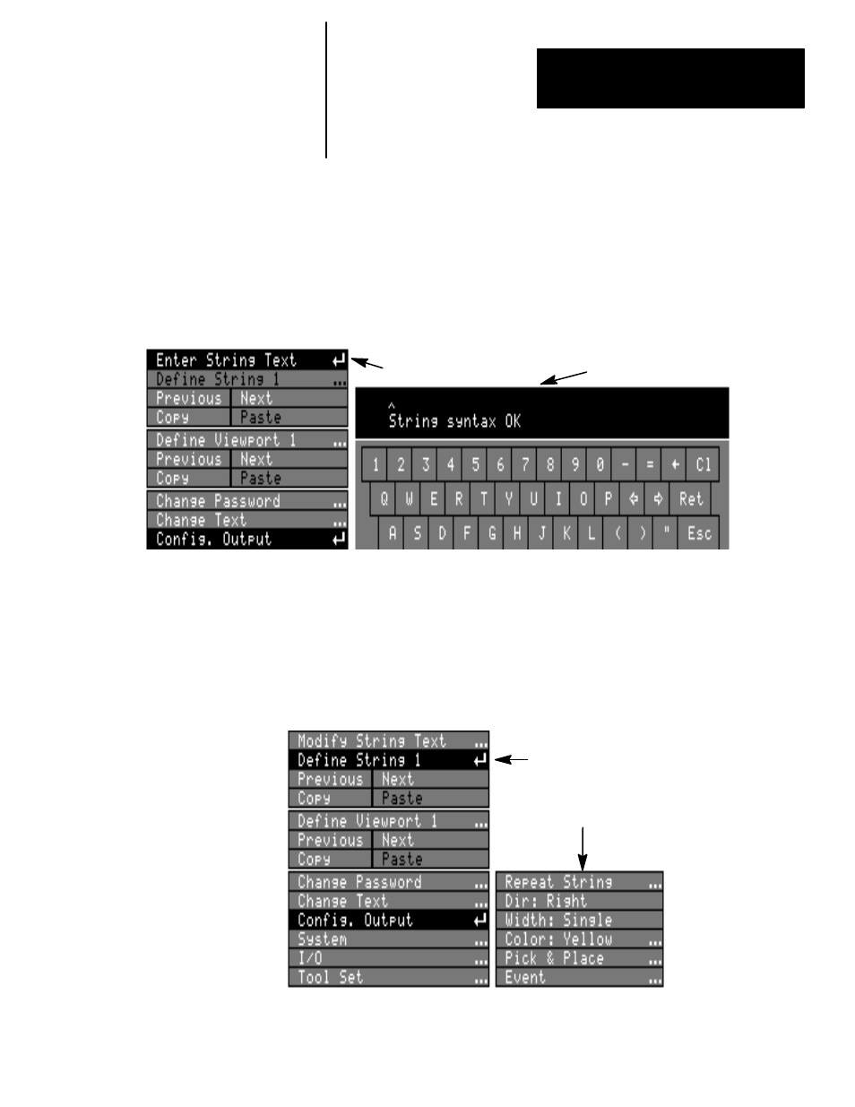 Using the define string menu | Rockwell Automation 5370-UPK CVIM USER-PAK Option User Manual | Page 64 / 142