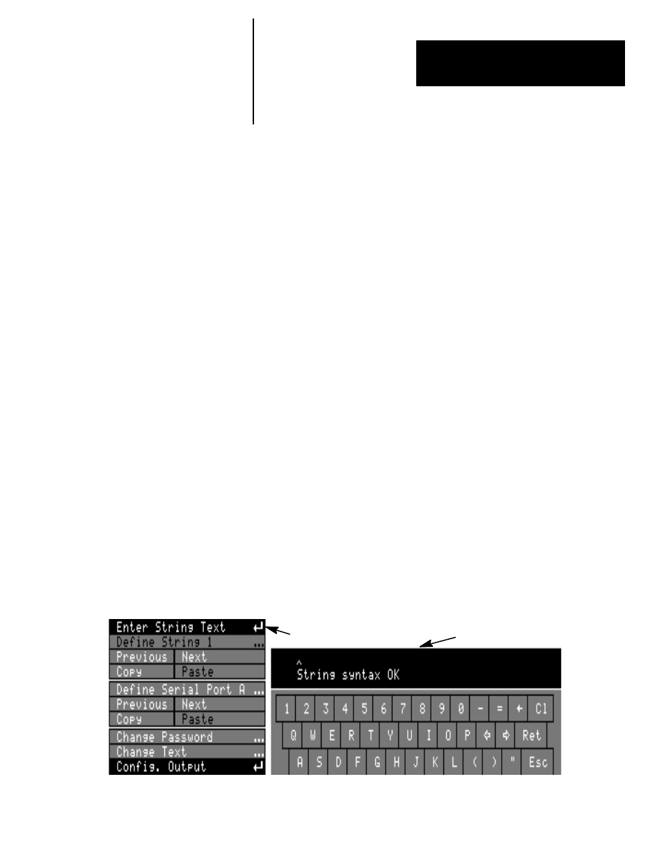 Chapter objectives, Entering (or modifying) string text, Defining strings for serial ports and viewports | Rockwell Automation 5370-UPK CVIM USER-PAK Option User Manual | Page 77 / 142