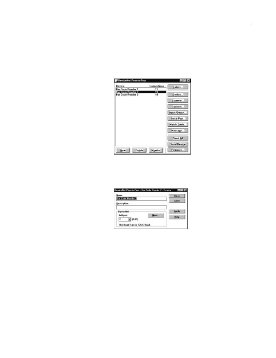 Configuring bar code reader 2 | Rockwell Automation 2755-SNx Adaptascan Bar Code Readers User Manual | Page 314 / 354