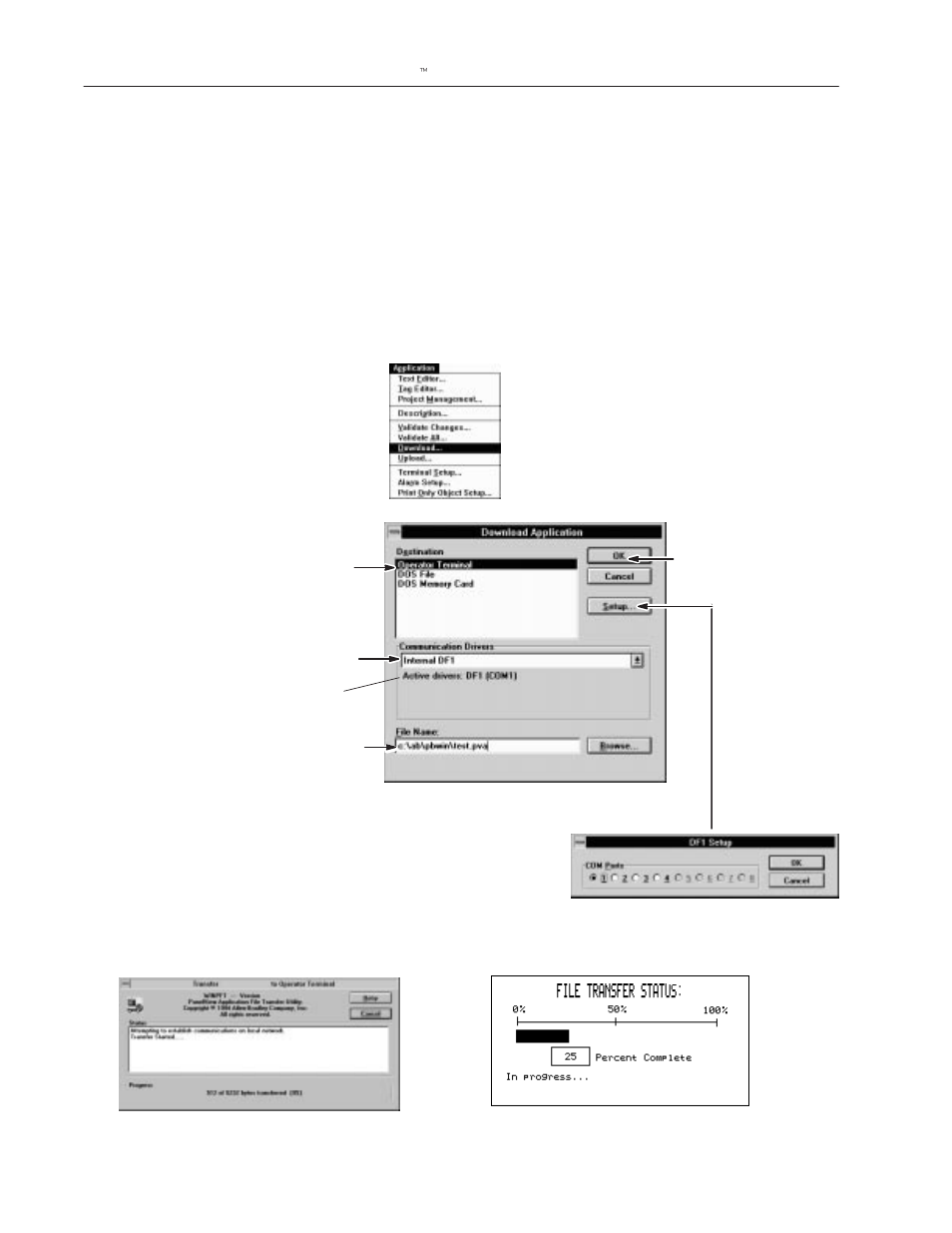 Downloading applications over a serial link | Rockwell Automation 2755-SNx Adaptascan Bar Code Readers User Manual | Page 340 / 354