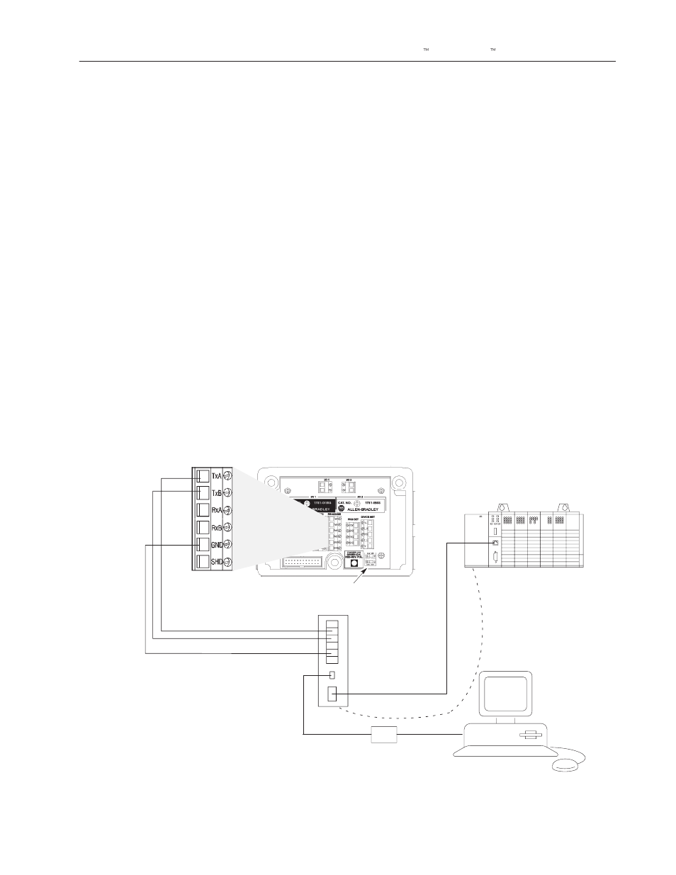 Connecting readers to slc 5/03 controller | Rockwell Automation 2755-SNx Adaptascan Bar Code Readers User Manual | Page 59 / 354