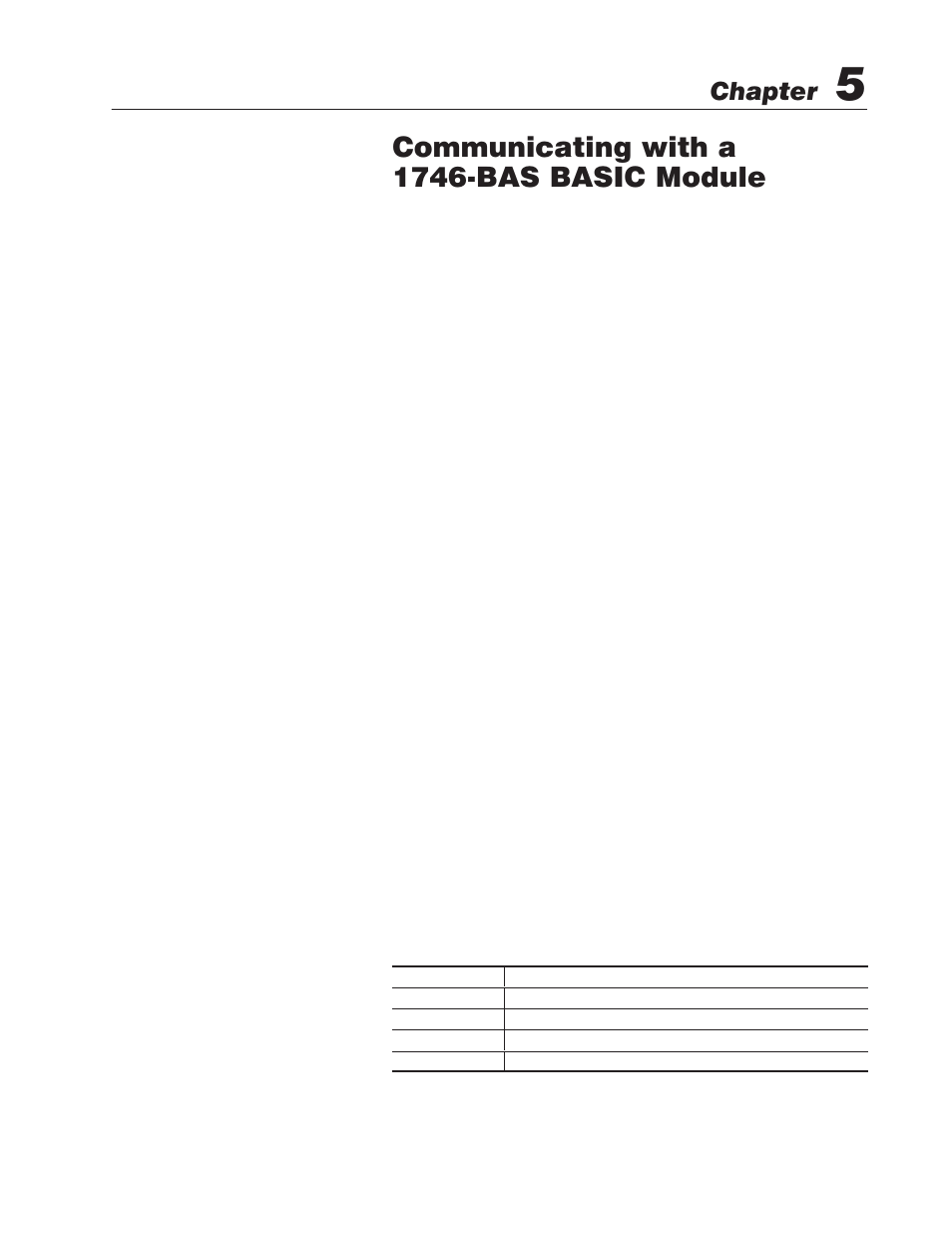 5 - communicating with a 1746-bas basic module, Overview, Hardware requirements | Software requirements, Related publications, Communicating with a 1746ćbas basic module, Chapter | Rockwell Automation 2755-SNx Adaptascan Bar Code Readers User Manual | Page 83 / 354