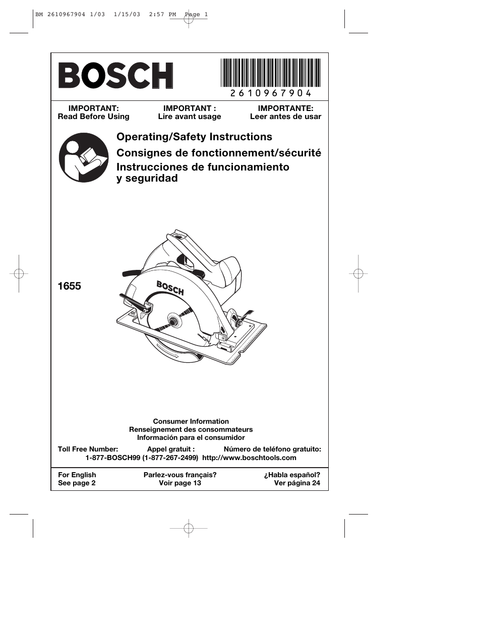 Bosch 1655 User Manual | 36 pages