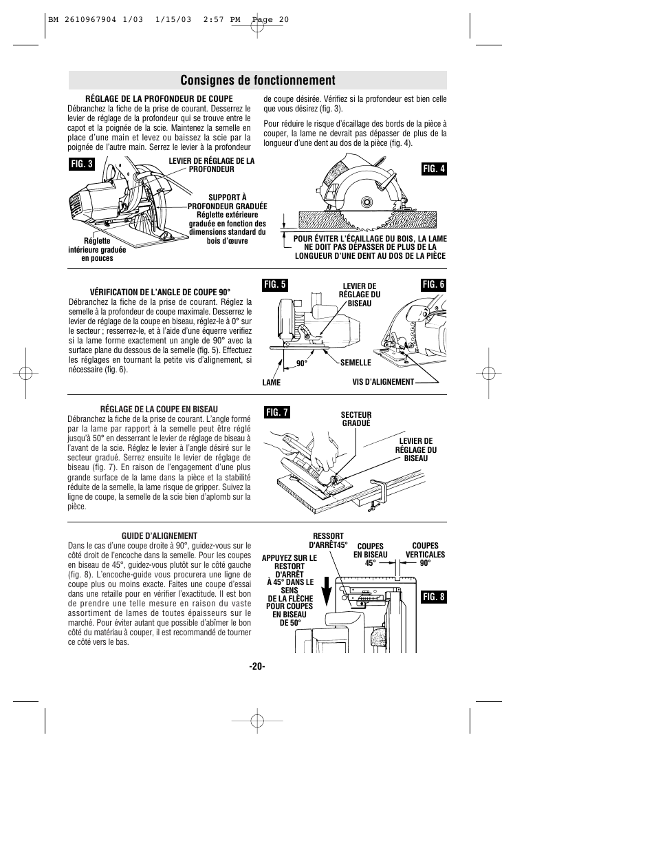 Consignes de fonctionnement | Bosch 1655 User Manual | Page 20 / 36