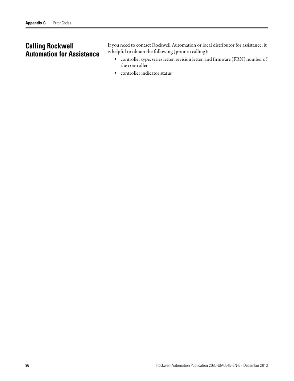 Calling rockwell automation for assistance | Rockwell Automation 2080 Micro800 Digital and Analog Plug-in Modules User Manual | Page 104 / 108