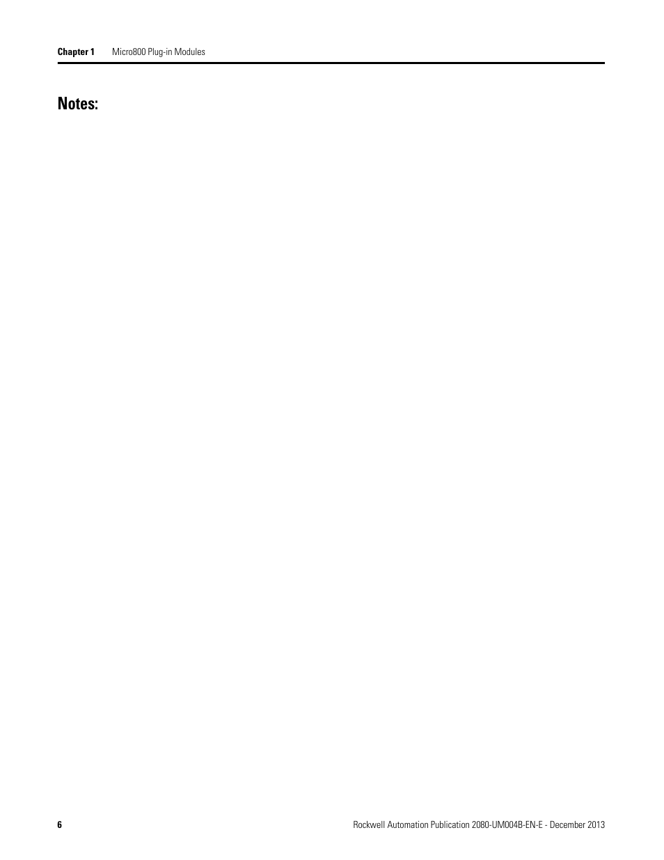 Notes | Rockwell Automation 2080 Micro800 Digital and Analog Plug-in Modules User Manual | Page 14 / 108