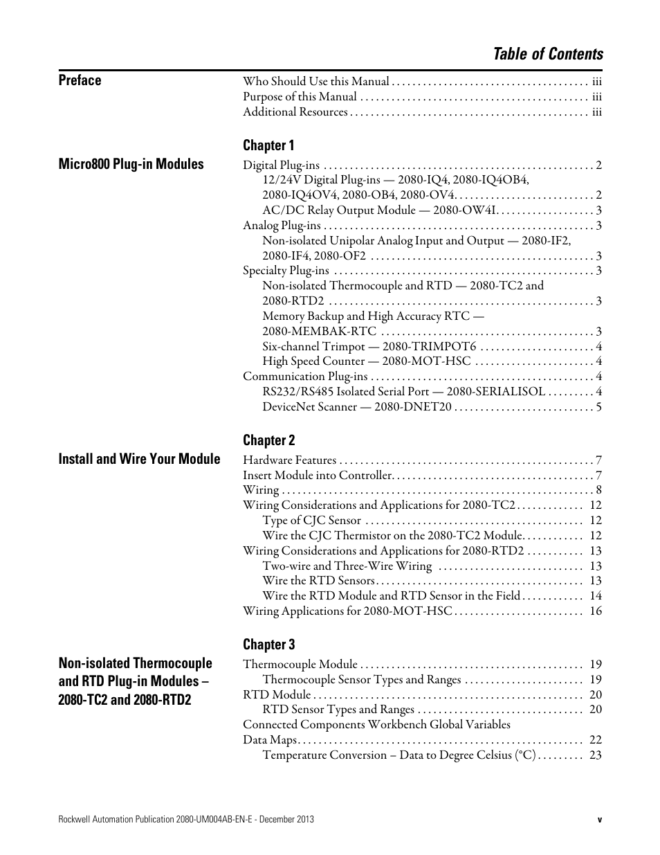 Rockwell Automation 2080 Micro800 Digital and Analog Plug-in Modules User Manual | Page 5 / 108