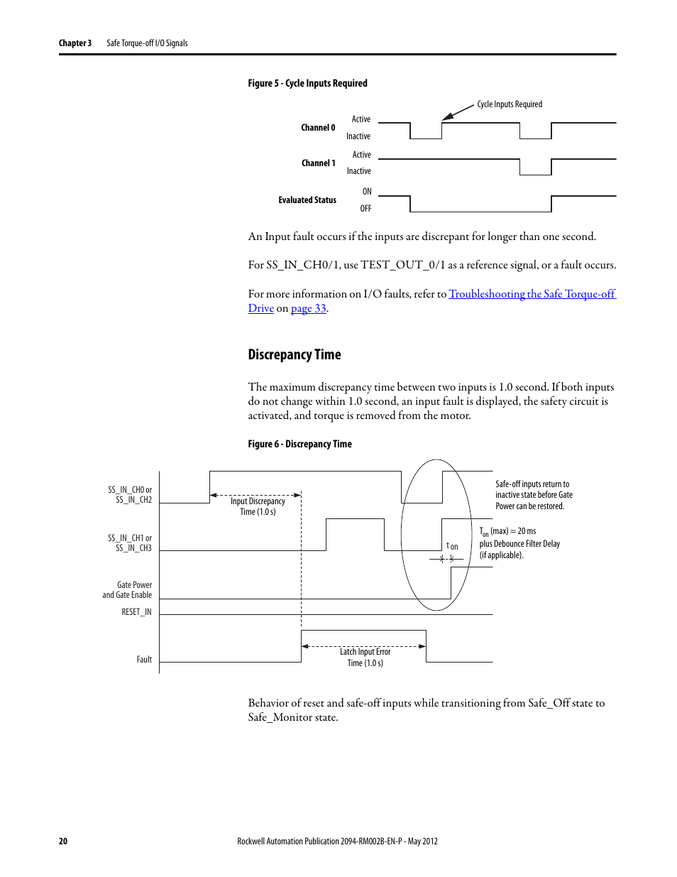 Discrepancy time | Rockwell Automation 2094-EN02D-M01-S0 Kinetix 6200 and Kinetix 6500 Safe Torque-off Safety Reference Manual User Manual | Page 20 / 42