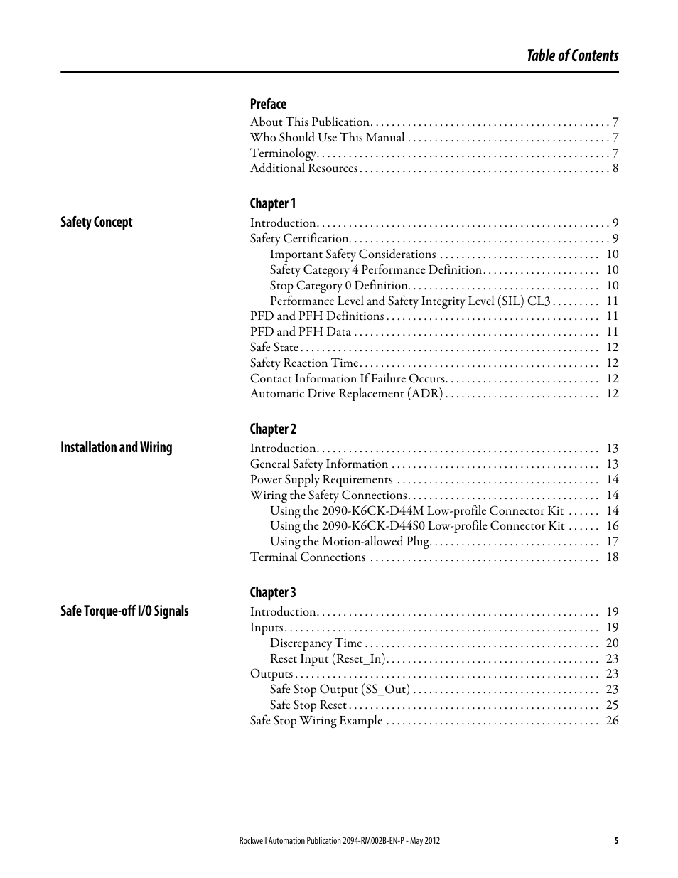 Rockwell Automation 2094-EN02D-M01-S0 Kinetix 6200 and Kinetix 6500 Safe Torque-off Safety Reference Manual User Manual | Page 5 / 42