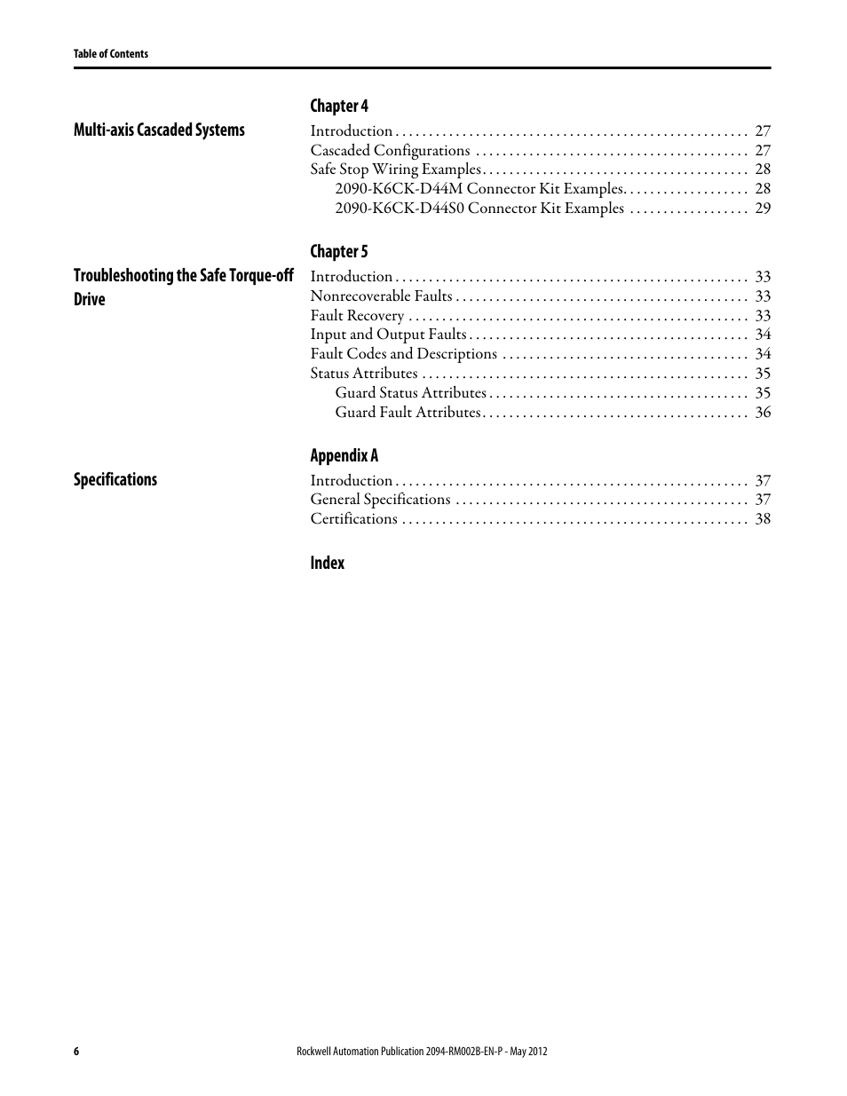 Rockwell Automation 2094-EN02D-M01-S0 Kinetix 6200 and Kinetix 6500 Safe Torque-off Safety Reference Manual User Manual | Page 6 / 42