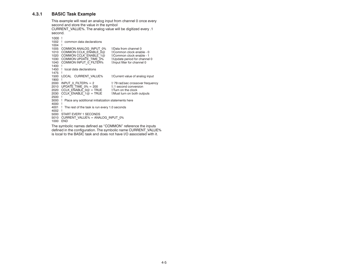 1 basic task example | Rockwell Automation 57C409 2 Channel Analog Input Module User Manual | Page 21 / 44