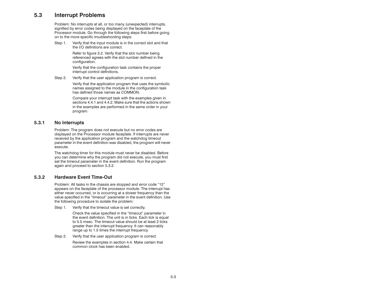 3 interrupt problems | Rockwell Automation 57C409 2 Channel Analog Input Module User Manual | Page 29 / 44