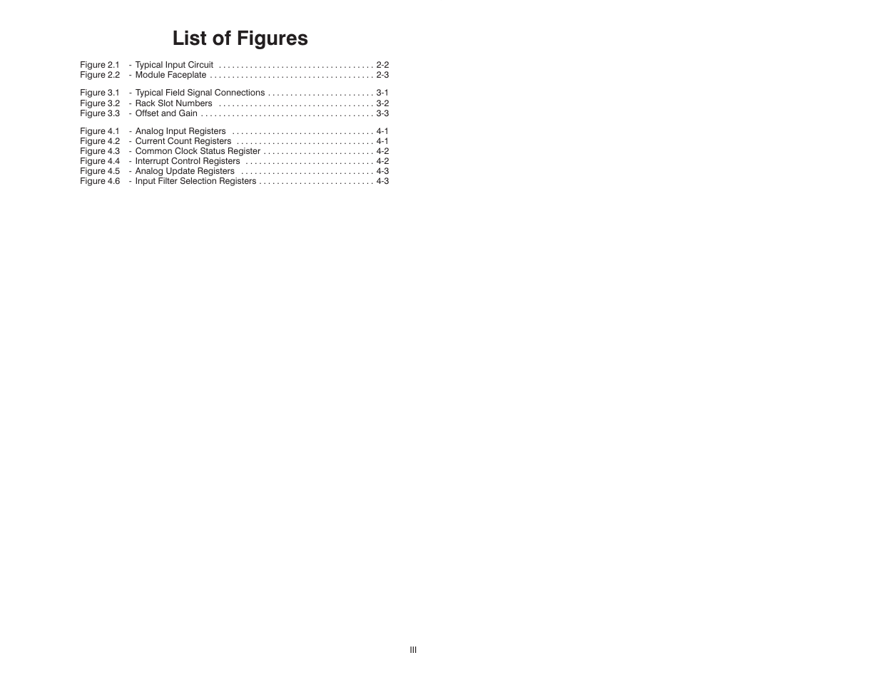 List of figures | Rockwell Automation 57C409 2 Channel Analog Input Module User Manual | Page 5 / 44