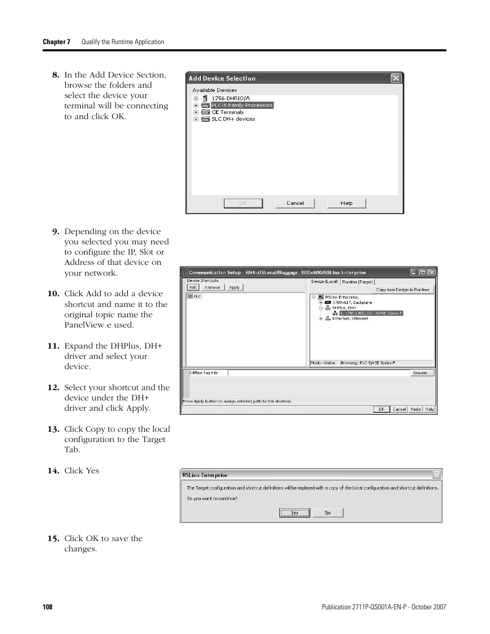 Rockwell Automation Migrating PanelView Enhanced Terminal Applications User Manual | Page 108 / 160