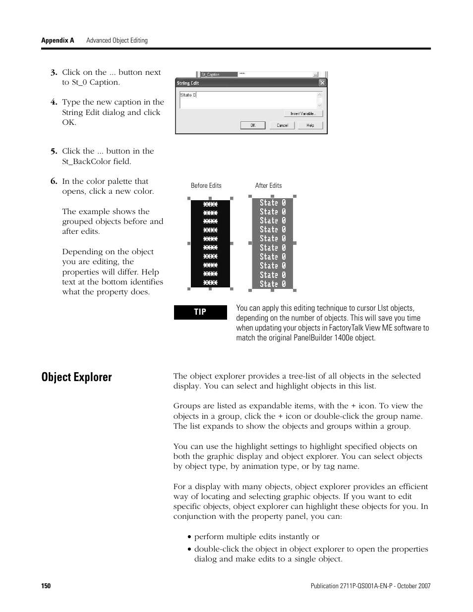 Object explorer | Rockwell Automation Migrating PanelView Enhanced Terminal Applications User Manual | Page 150 / 160