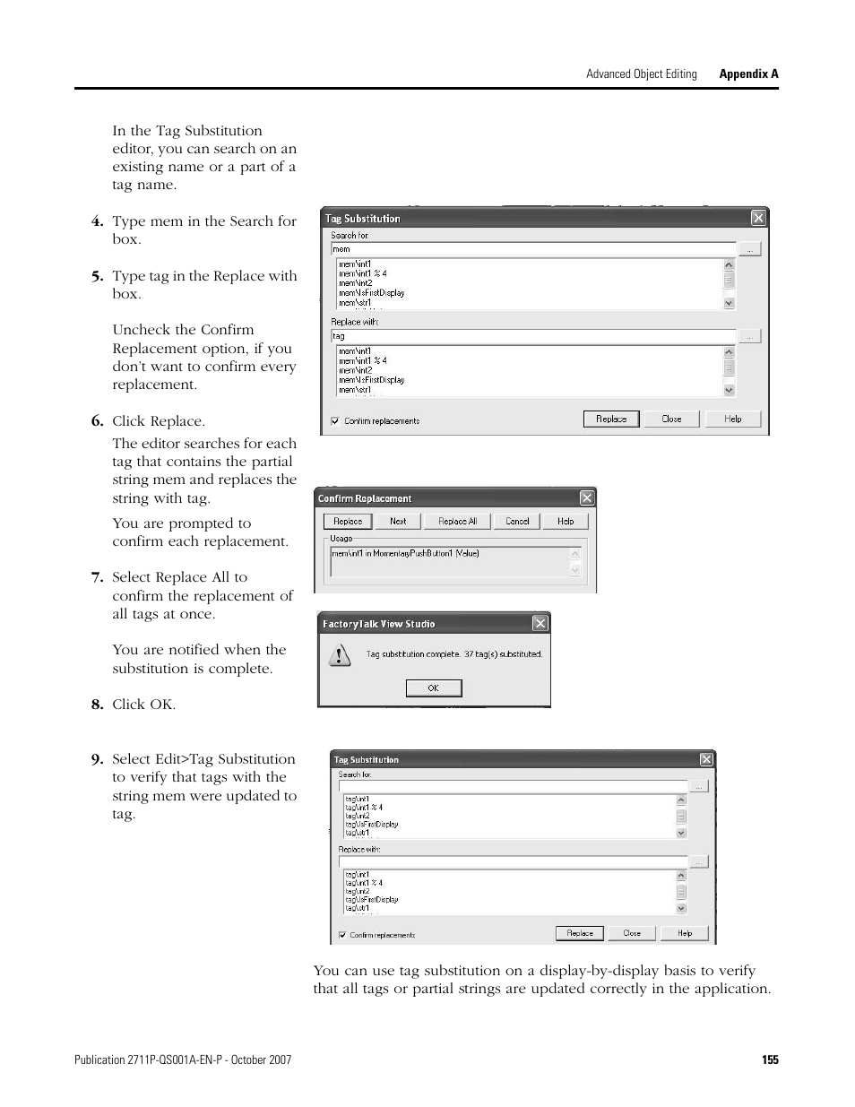 Rockwell Automation Migrating PanelView Enhanced Terminal Applications User Manual | Page 155 / 160