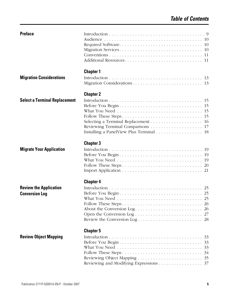 Rockwell Automation Migrating PanelView Enhanced Terminal Applications User Manual | Page 5 / 160