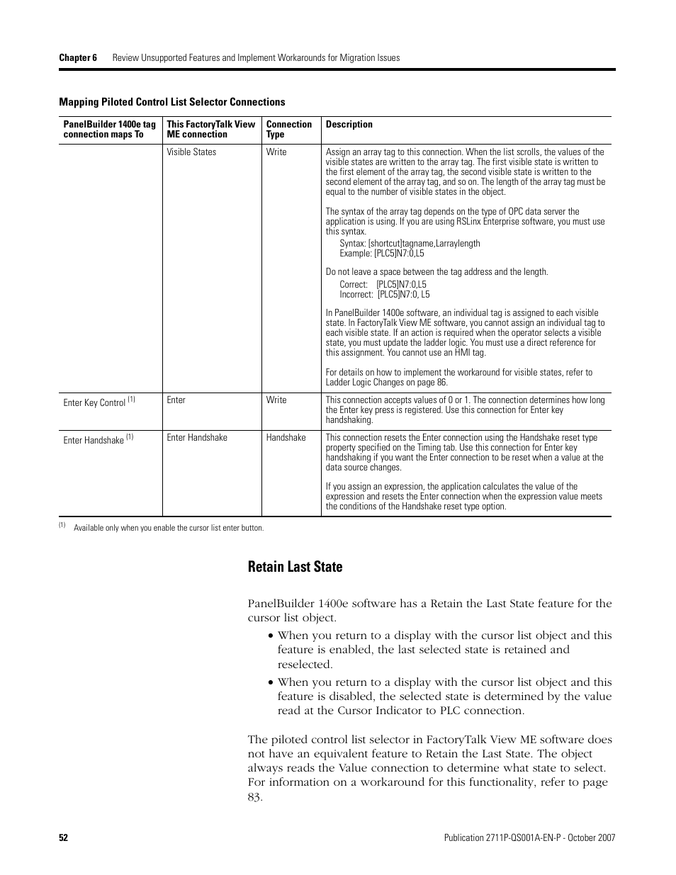 Retain last state | Rockwell Automation Migrating PanelView Enhanced Terminal Applications User Manual | Page 52 / 160