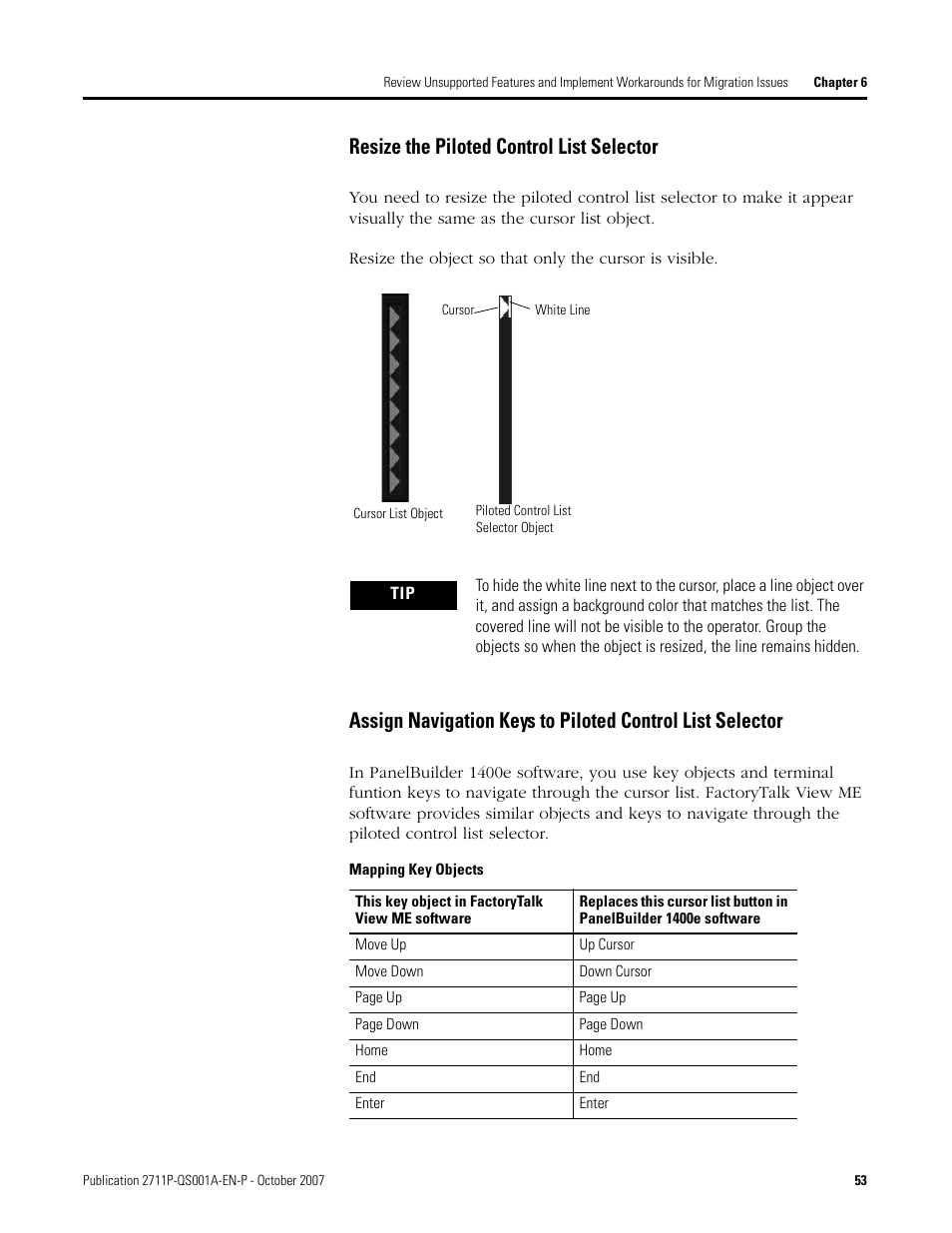 Resize the piloted control list selector | Rockwell Automation Migrating PanelView Enhanced Terminal Applications User Manual | Page 53 / 160
