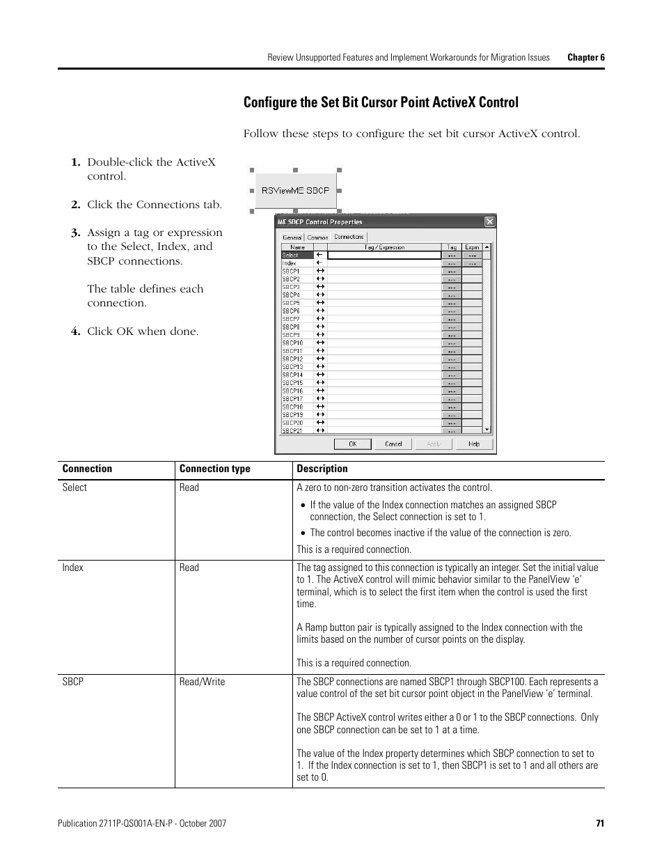 Configure the set bit cursor point activex control | Rockwell Automation Migrating PanelView Enhanced Terminal Applications User Manual | Page 71 / 160