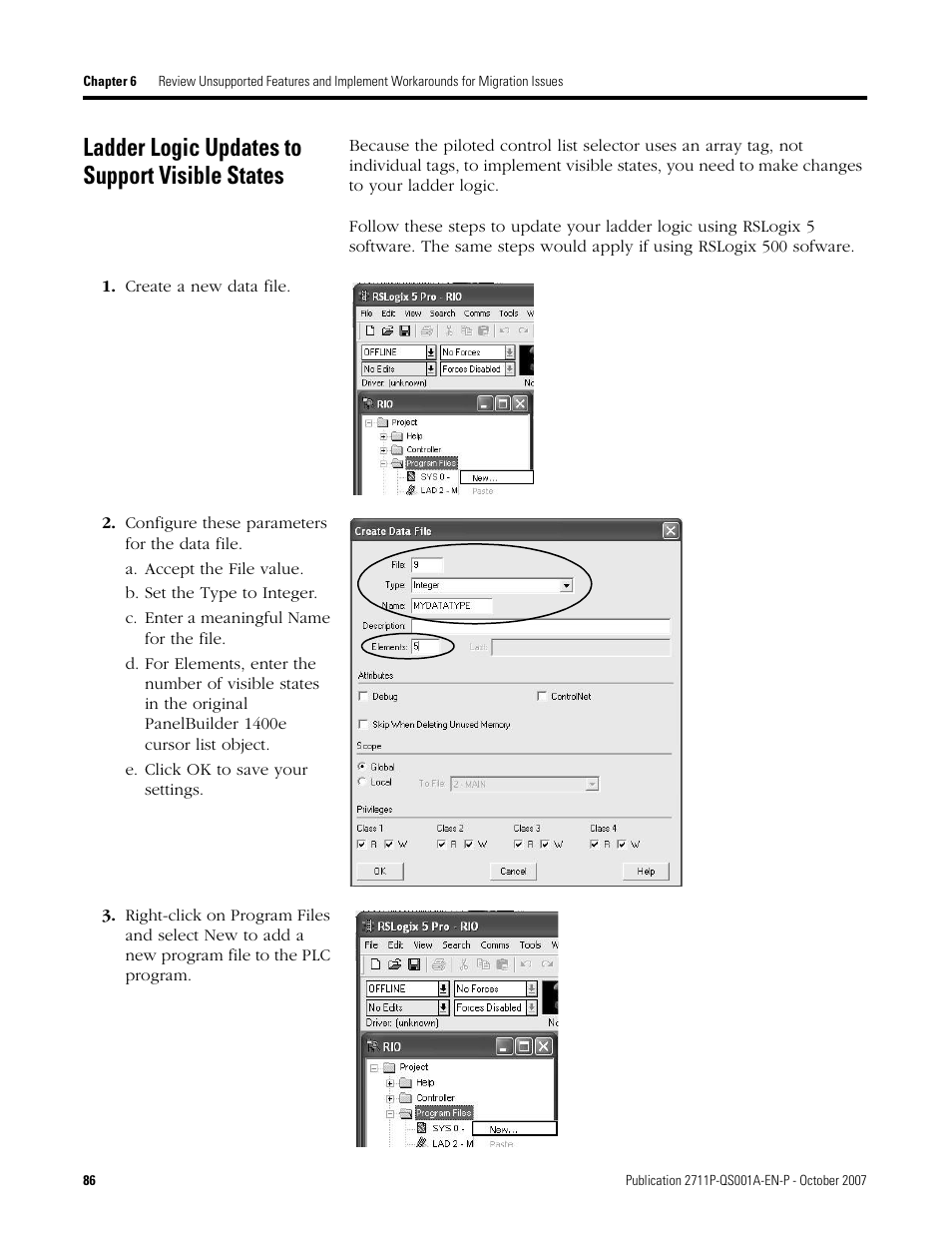 Ladder logic updates to support visible states, Ladder logic updates to, Support visible states | Age 86, Ge 86 | Rockwell Automation Migrating PanelView Enhanced Terminal Applications User Manual | Page 86 / 160