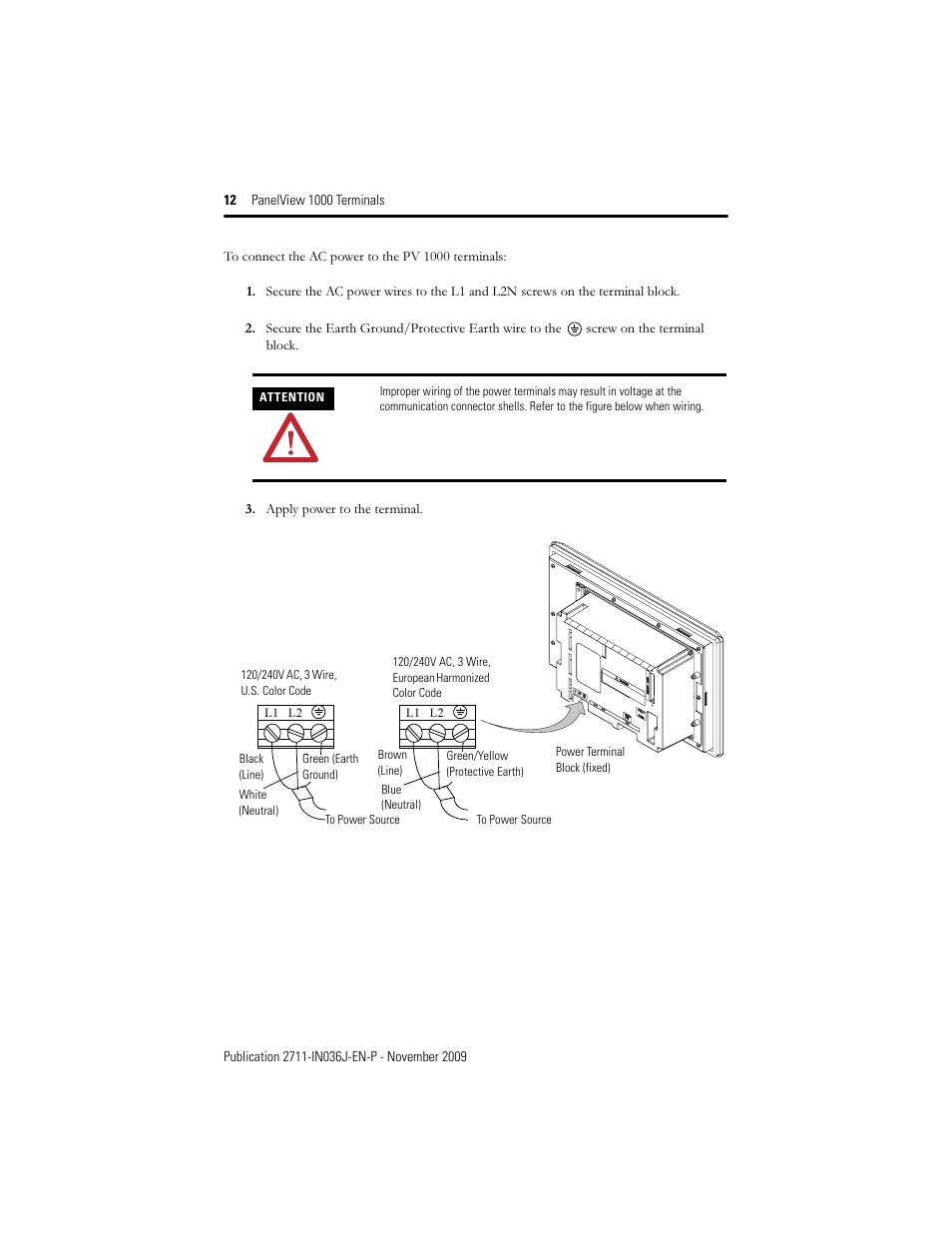 Rockwell Automation 2711-PV1000 PanelView 1000 Terminals User Manual | Page 12 / 20