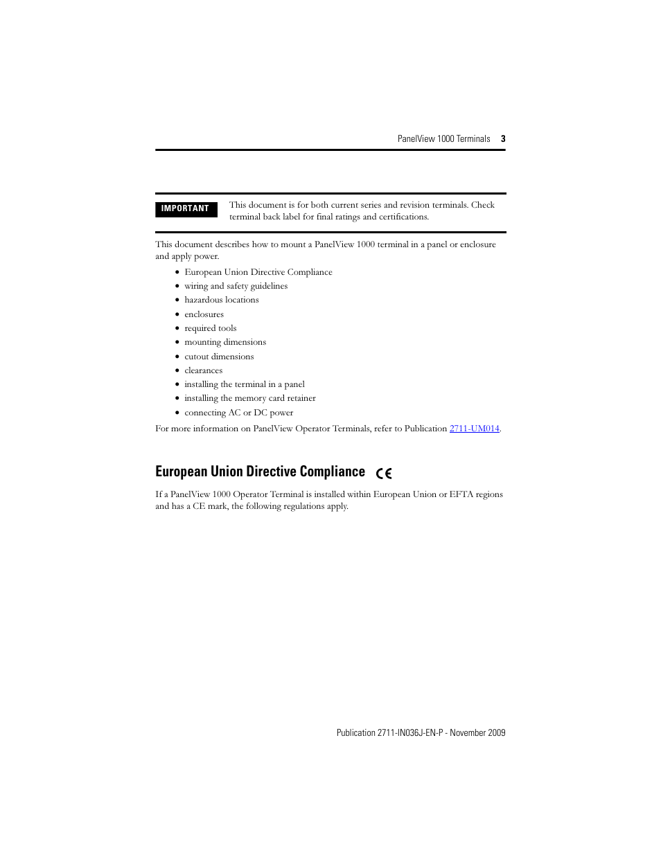 European union directive compliance | Rockwell Automation 2711-PV1000 PanelView 1000 Terminals User Manual | Page 3 / 20