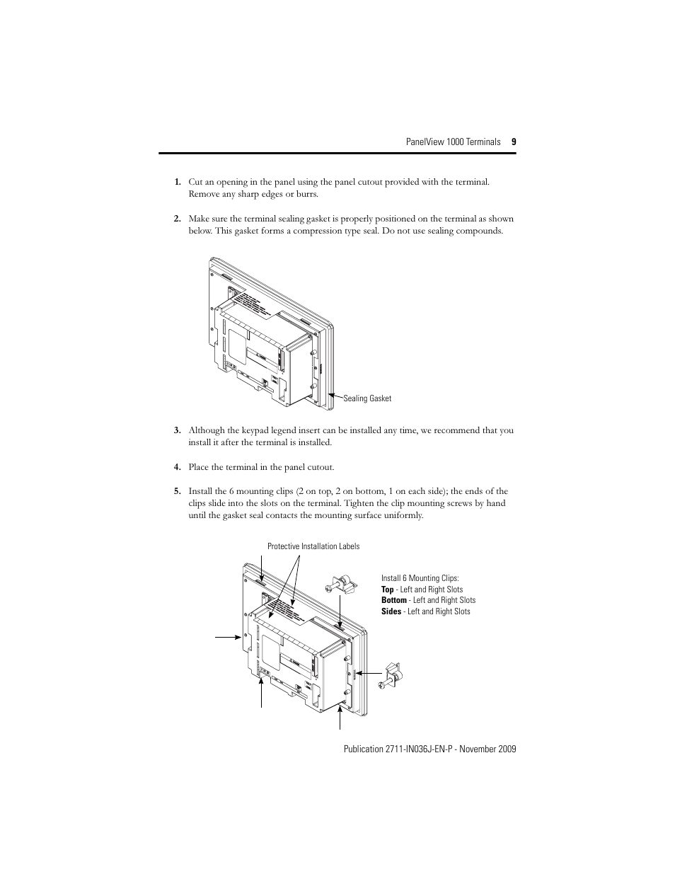 Rockwell Automation 2711-PV1000 PanelView 1000 Terminals User Manual | Page 9 / 20