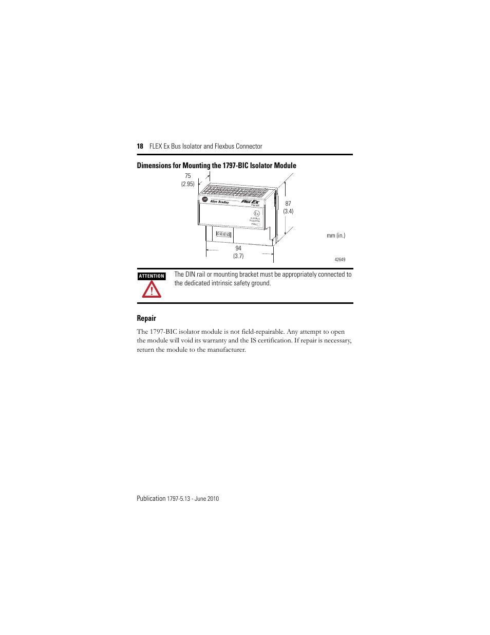 Rockwell Automation 1797-CEC FLEX Ex Bus Isolator and Flexbus Connector User Manual | Page 18 / 28