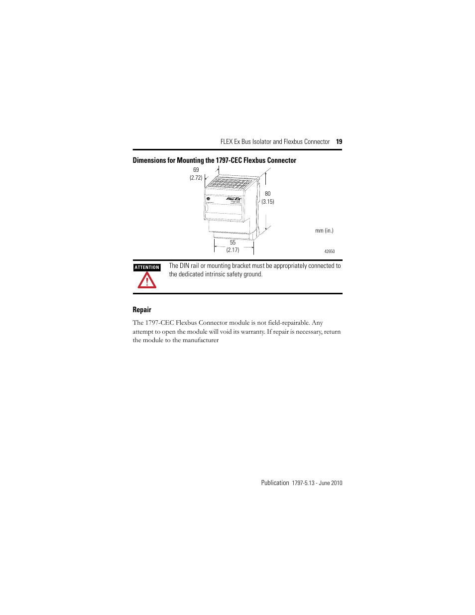 Rockwell Automation 1797-CEC FLEX Ex Bus Isolator and Flexbus Connector User Manual | Page 19 / 28