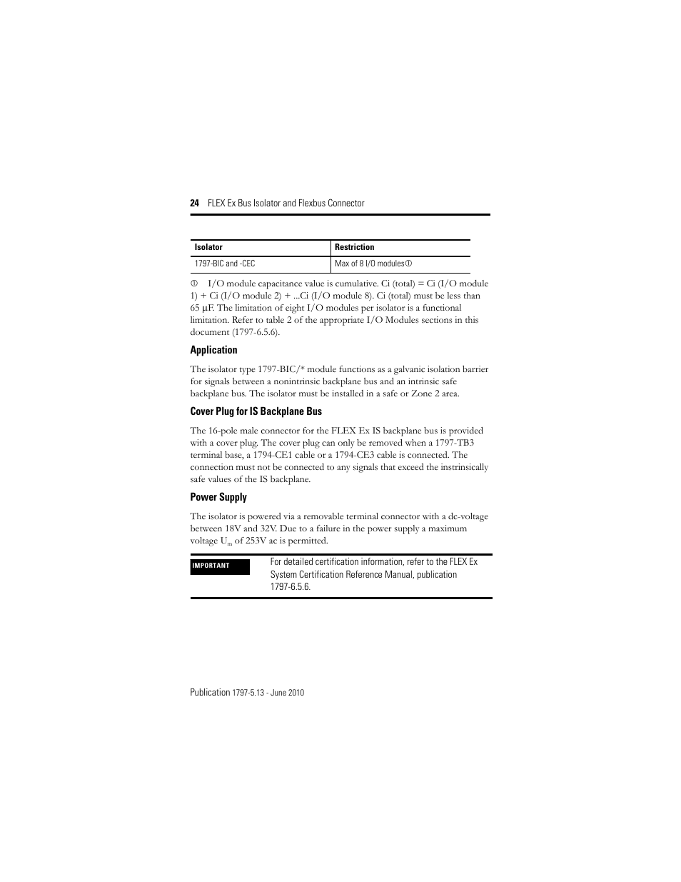 Rockwell Automation 1797-CEC FLEX Ex Bus Isolator and Flexbus Connector User Manual | Page 24 / 28