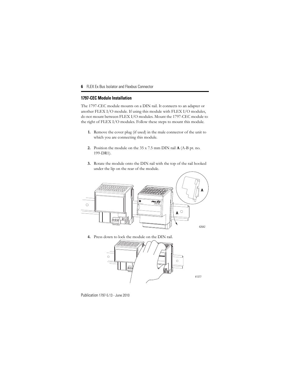 Rockwell Automation 1797-CEC FLEX Ex Bus Isolator and Flexbus Connector User Manual | Page 6 / 28