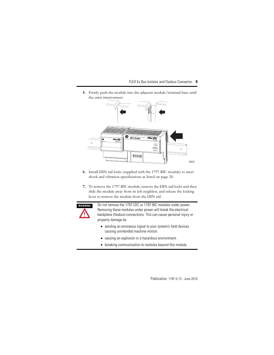 Rockwell Automation 1797-CEC FLEX Ex Bus Isolator and Flexbus Connector User Manual | Page 9 / 28