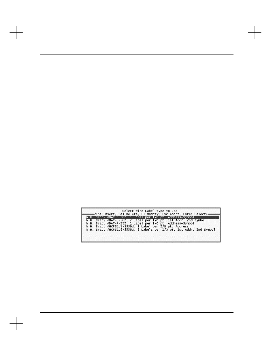 Print wire labels, Select wire label type | Rockwell Automation 9323-S5500D A.I. SERIES MICROLOGIX 1000 AND PLC-500 SOFTW User Manual | Page 284 / 547