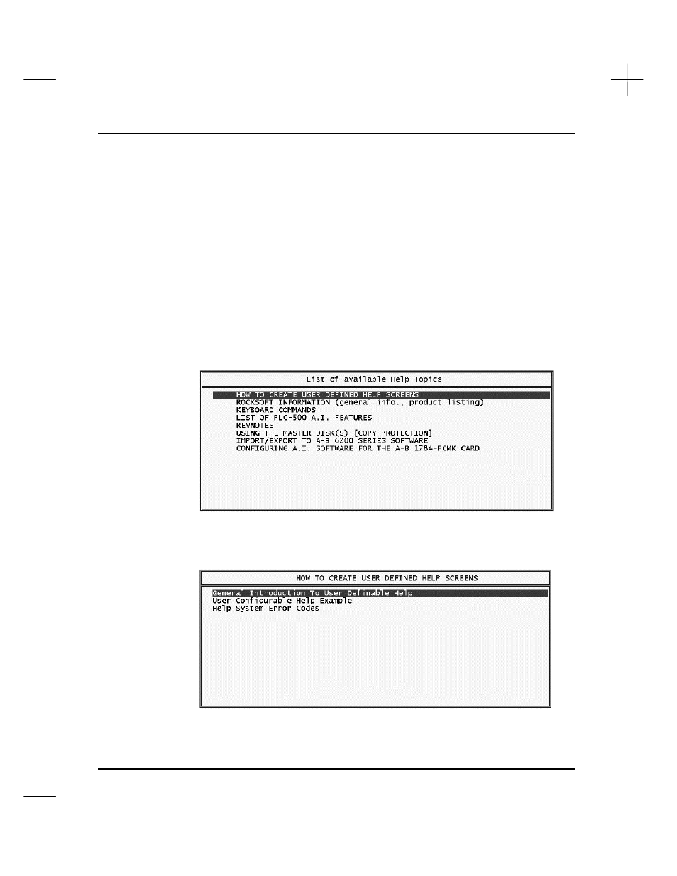 User-defined help, Accessing user-defined help | Rockwell Automation 9323-S5500D A.I. SERIES MICROLOGIX 1000 AND PLC-500 SOFTW User Manual | Page 296 / 547