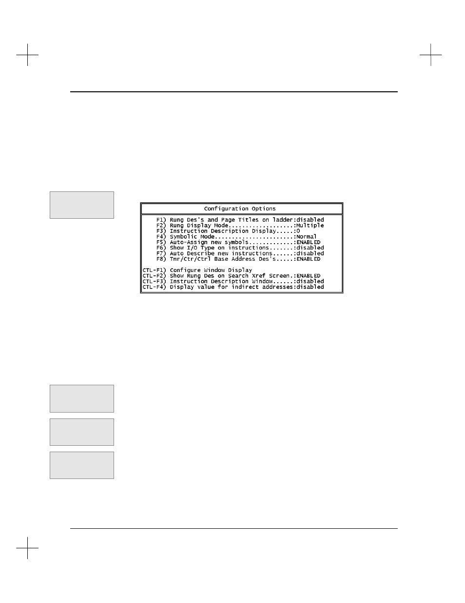 Ladder editor configuration, Options | Rockwell Automation 9323-S5500D A.I. SERIES MICROLOGIX 1000 AND PLC-500 SOFTW User Manual | Page 303 / 547