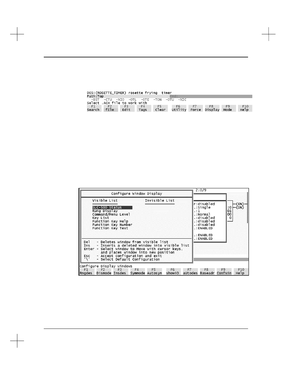 Configure window display | Rockwell Automation 9323-S5500D A.I. SERIES MICROLOGIX 1000 AND PLC-500 SOFTW User Manual | Page 305 / 547