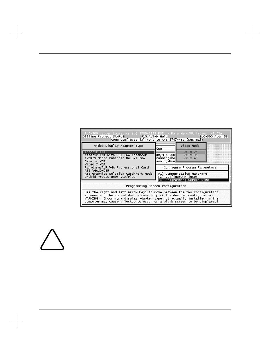 Programming screen size | Rockwell Automation 9323-S5500D A.I. SERIES MICROLOGIX 1000 AND PLC-500 SOFTW User Manual | Page 312 / 547