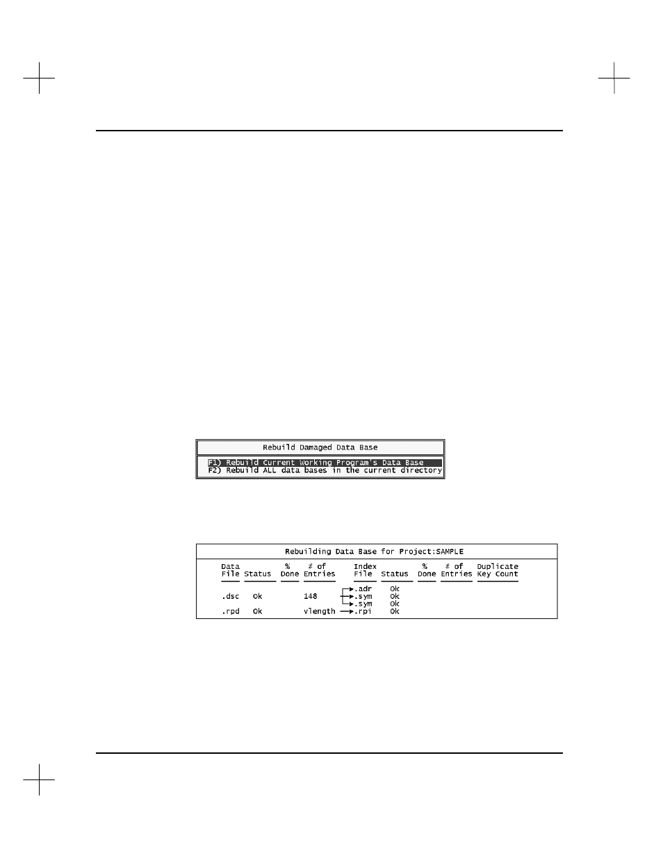 Rebuild damaged database | Rockwell Automation 9323-S5500D A.I. SERIES MICROLOGIX 1000 AND PLC-500 SOFTW User Manual | Page 323 / 547