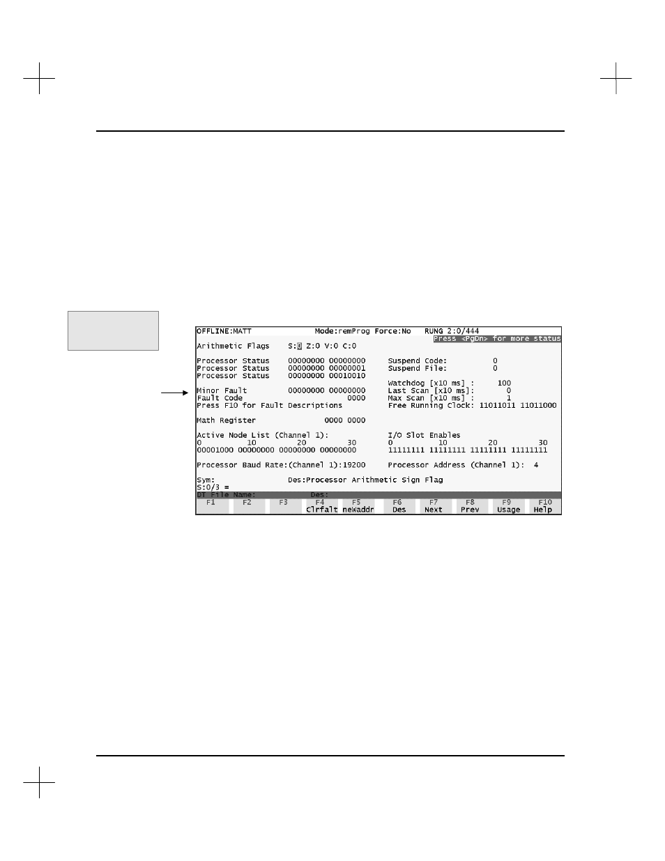 Processor status | Rockwell Automation 9323-S5500D A.I. SERIES MICROLOGIX 1000 AND PLC-500 SOFTW User Manual | Page 437 / 547