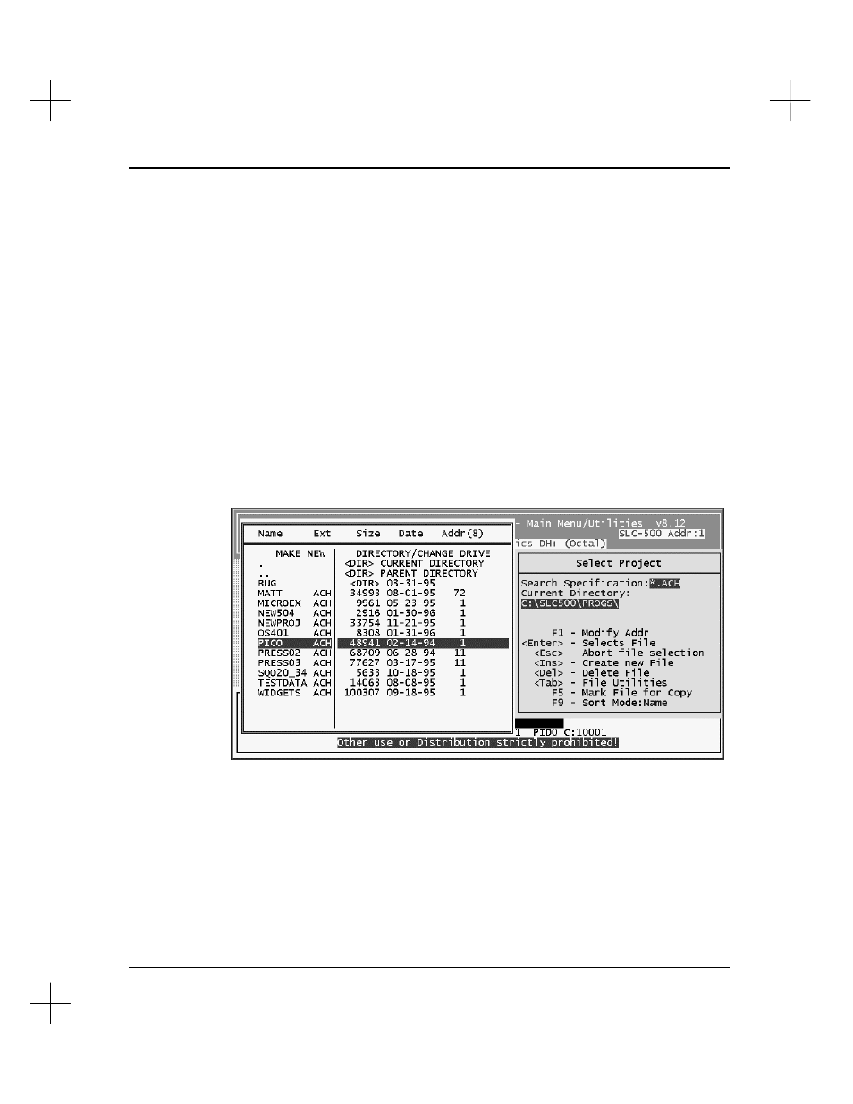 Selecting a project file, File list | Rockwell Automation 9323-S5500D A.I. SERIES MICROLOGIX 1000 AND PLC-500 SOFTW User Manual | Page 45 / 547