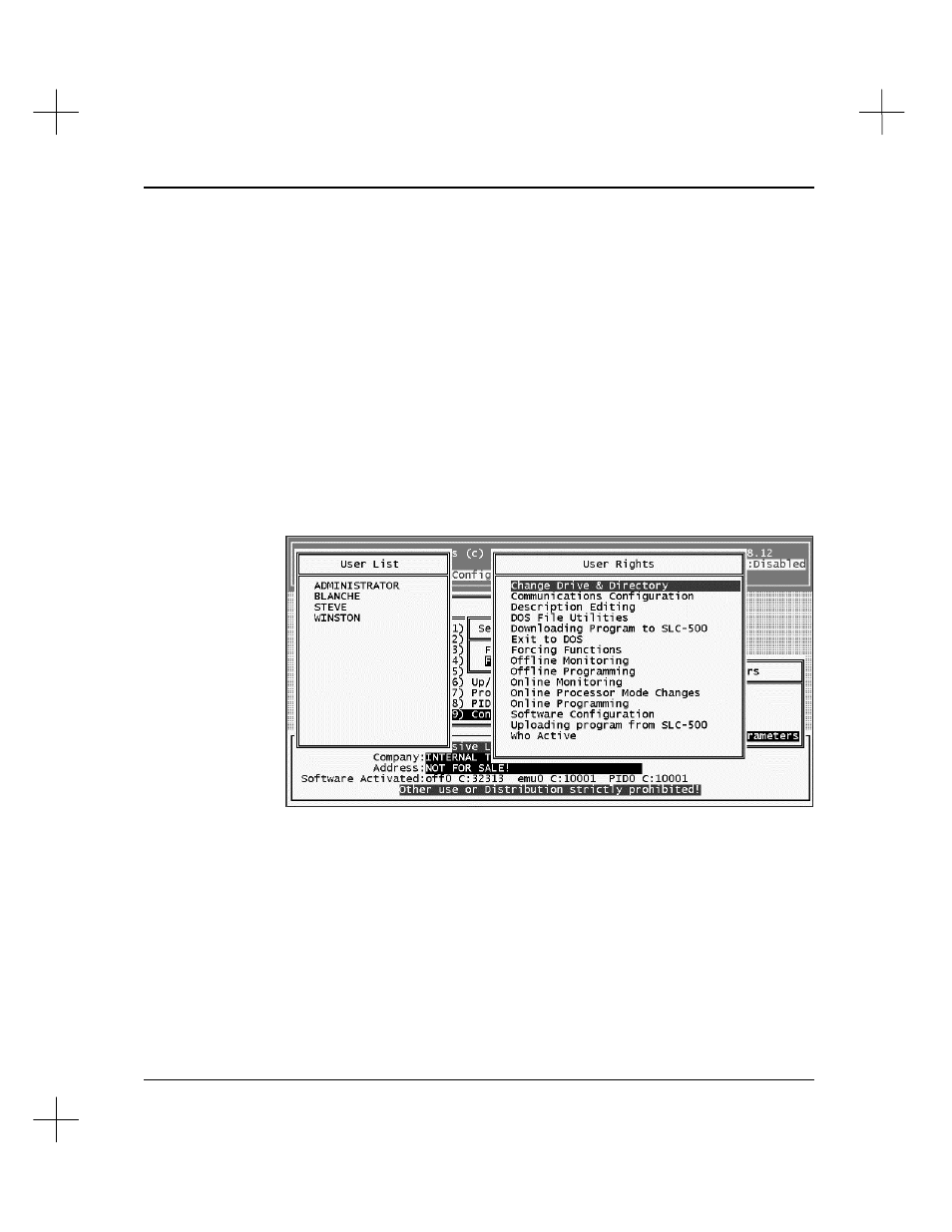 Adding a user name and rights | Rockwell Automation 9323-S5500D A.I. SERIES MICROLOGIX 1000 AND PLC-500 SOFTW User Manual | Page 493 / 547