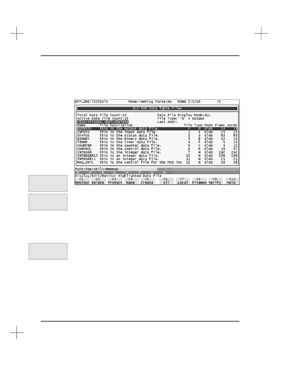 Monitoring data table files | Rockwell Automation 9323-S5500D A.I. SERIES MICROLOGIX 1000 AND PLC-500 SOFTW User Manual | Page 78 / 547